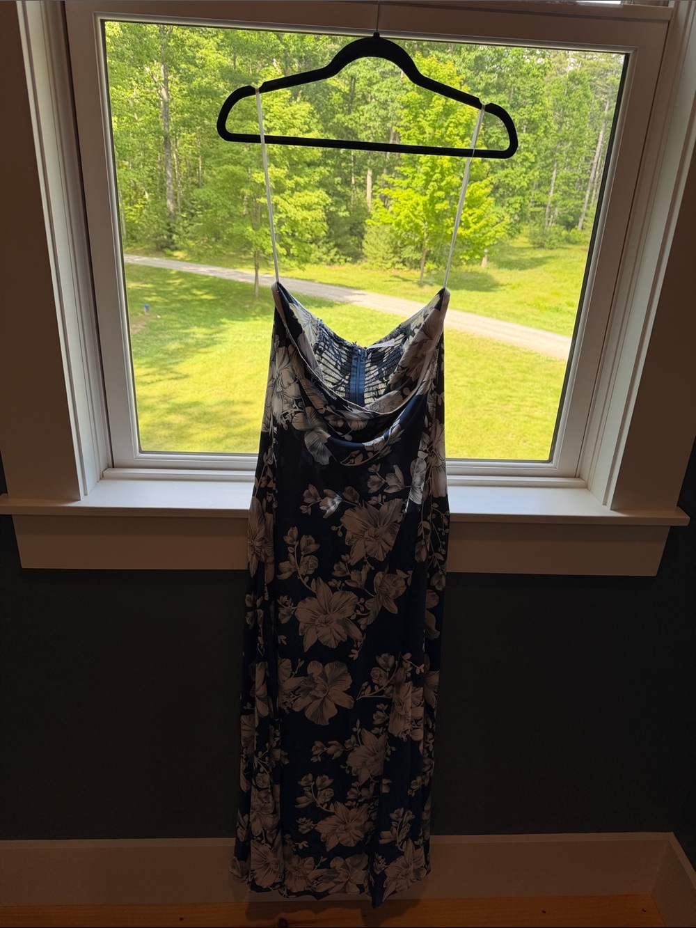 Petal & Pup Navy Blue and White Floral Maxi Dress